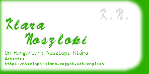 klara noszlopi business card