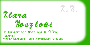 klara noszlopi business card